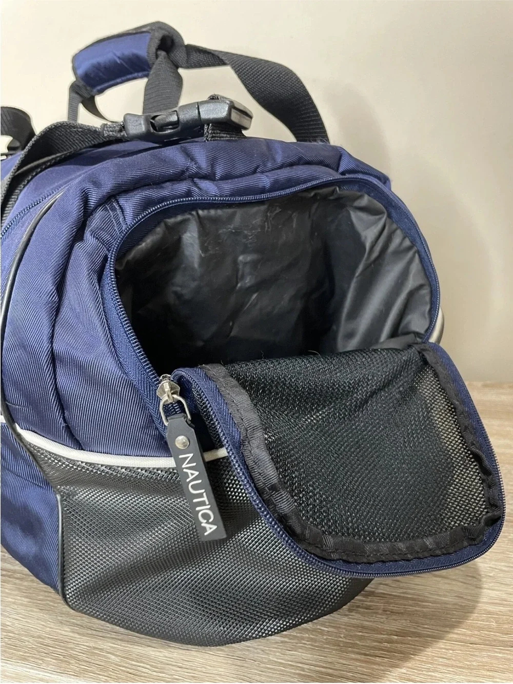 Vintage Nautica Y2K Duffle Bag Gorpcore Gym Travel Weekender Blue